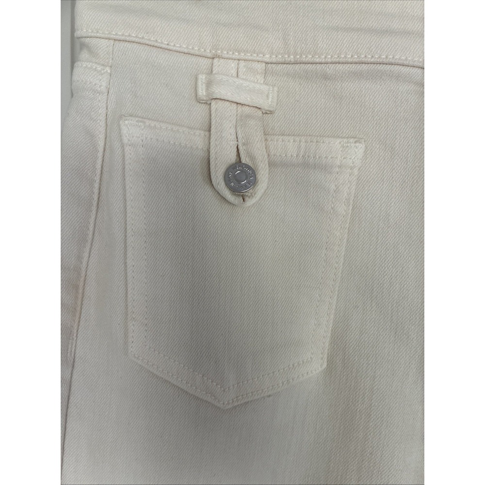 VERONICA BEARD Ecru Ivory Carson Ankle Flare High Rise Jeans Patch Pocket 26 - Picture 4 of 11